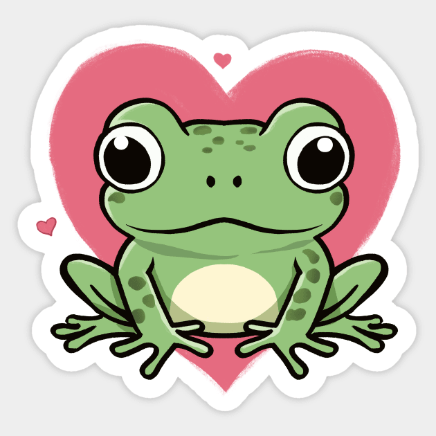 Frog in Love Sticker by CreativeSage